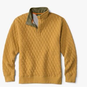Orvis Quilted Snap Pullover Gold Sweatshirt large